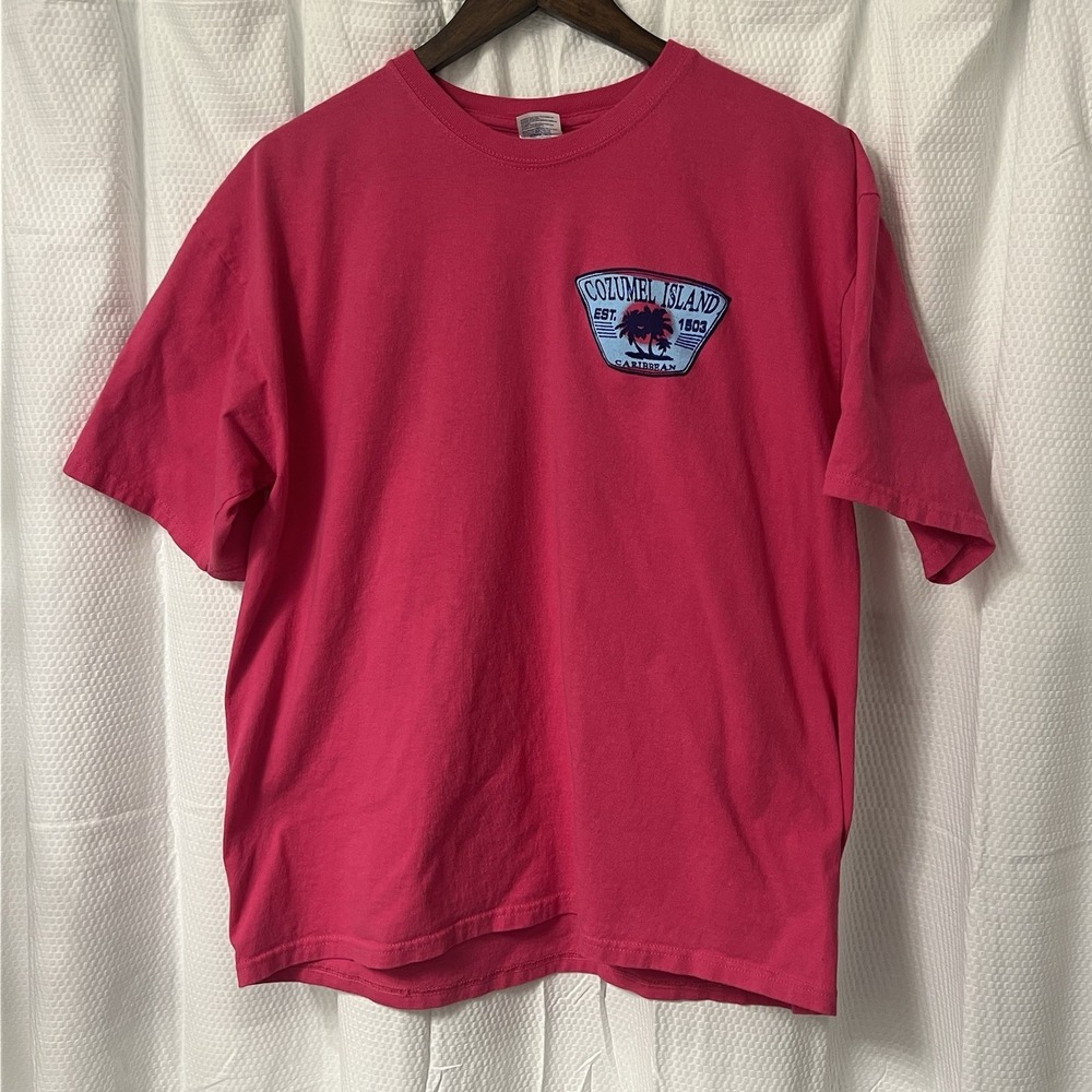 Cozumel Mexico Palm Trees Pink Short Sleeve T-Shirt Adult Size XL - NWOT